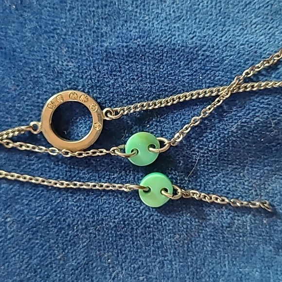 2/$12 Swan silvertone rhinestone and shell multi dangle necklace - Picture 6 of 6